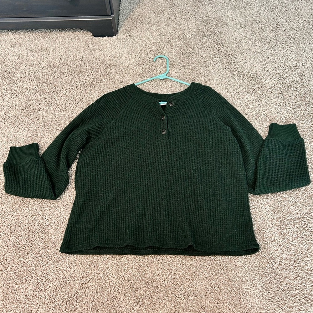 Old Navy Dark Green Henley Top